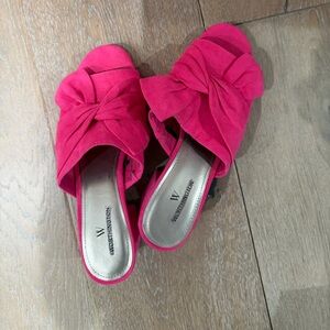 Worthington Women's Fuchsia Mules with Bow Detail size 6.5 NWOTS